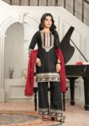 Gulnaar Noir Black Embroidered Lawn 2-Piece Stitched Suit