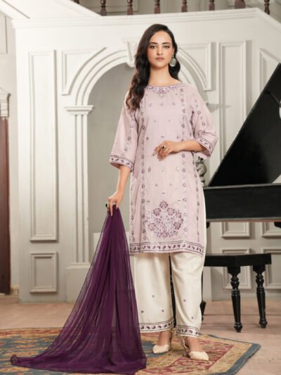 Mauve Serenity Embroidered 2-Piece Stitched Lawn Suit