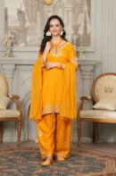 Zard Noor Mustard Embroidered 2-Piece Stitched Lawn Suit