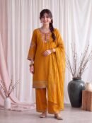 Zard Noor Mustard Embroidered 2-Piece Stitched Lawn Suit